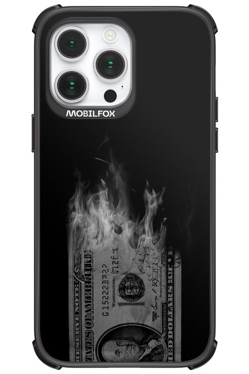 Money Burn B&W - Apple iPhone 14 Pro Max