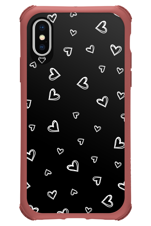 Monochrome Hearts 2.0 - Apple iPhone X