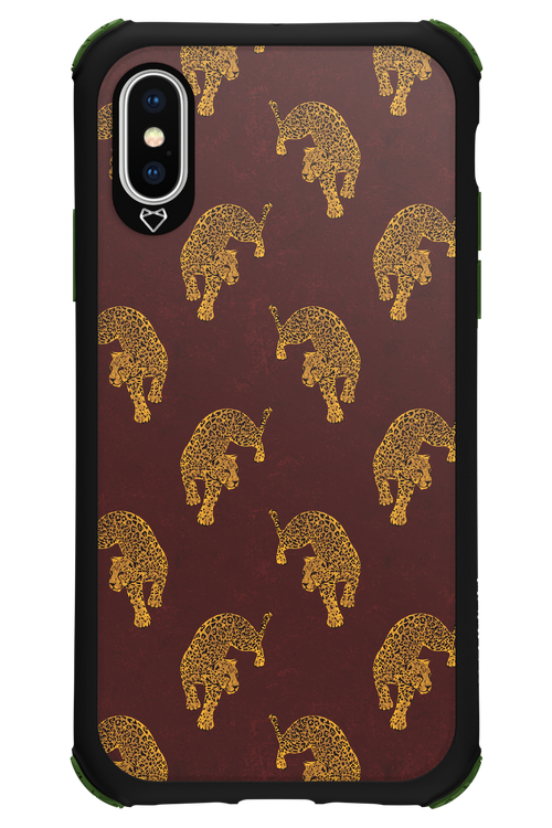 Burgundy Leopard Pattern - Apple iPhone XS