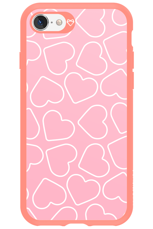 Line Heart Pink - Apple iPhone SE 2020