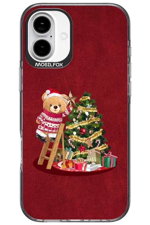 Christmas Bear (Burgundy) - Apple iPhone 16 Plus