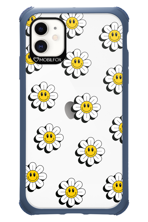 Smiley Flowers Transparent - Apple iPhone 11