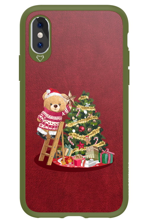 Christmas Bear (Burgundy) - Apple iPhone X