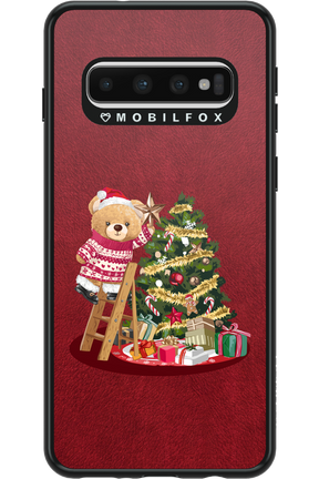 Christmas Bear (Burgundy) - Samsung Galaxy S10