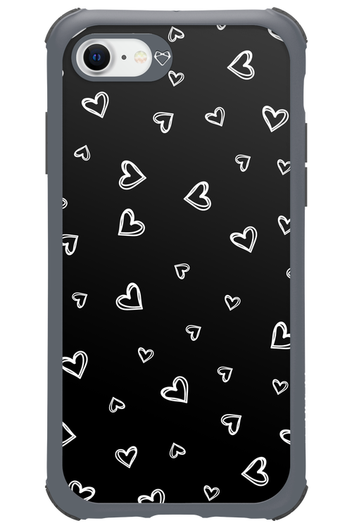 Monochrome Hearts 2.0 - Apple iPhone 8