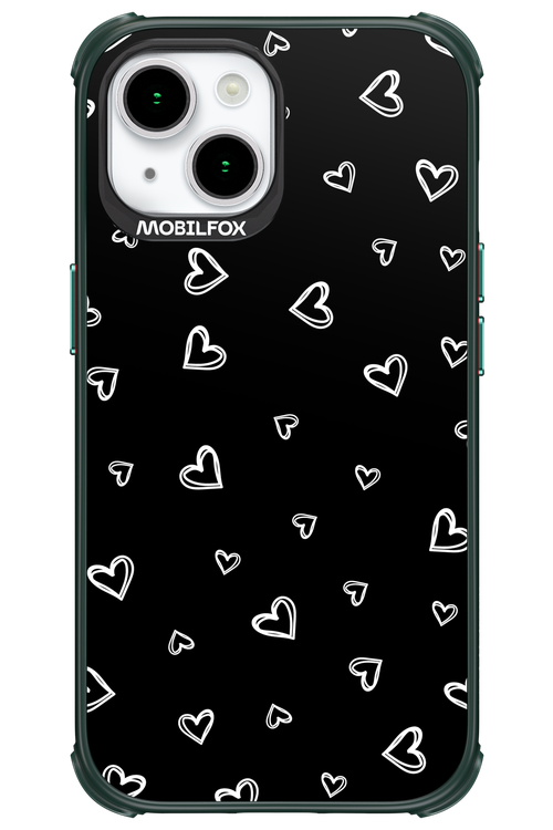 Monochrome Hearts 2.0 - Apple iPhone 15