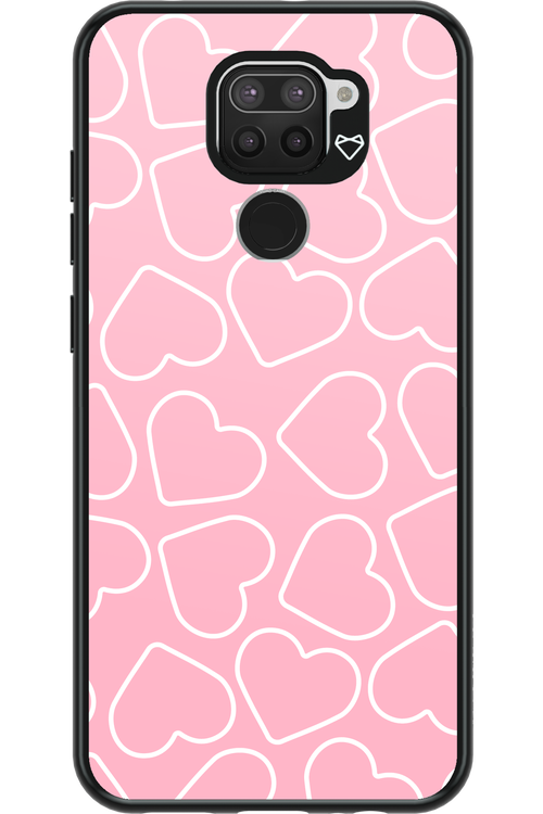 Line Heart Pink - Xiaomi Redmi Note 9