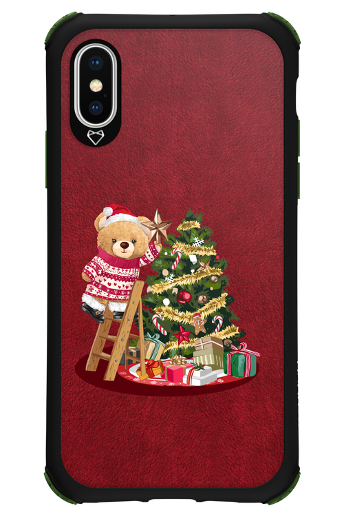 Christmas Bear (Burgundy) - Apple iPhone X