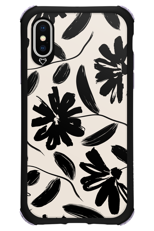 Monochrome Flowerss 2.0 - Apple iPhone XS