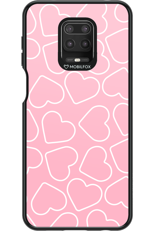 Line Heart Pink - Xiaomi Redmi Note 9 Pro