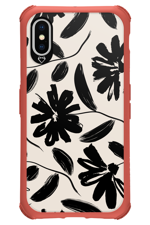 Monochrome Flowerss 2.0 - Apple iPhone XS