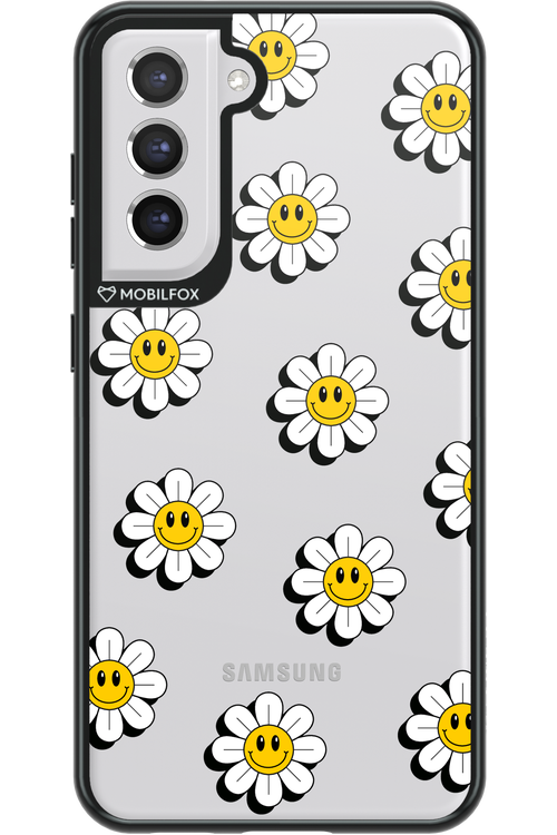 Smiley Flowers Transparent - Samsung Galaxy S21 FE