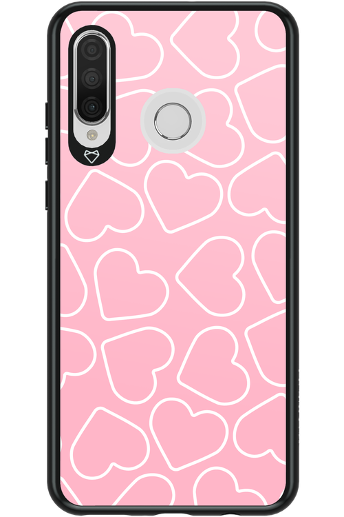 Line Heart Pink - Huawei P30 Lite