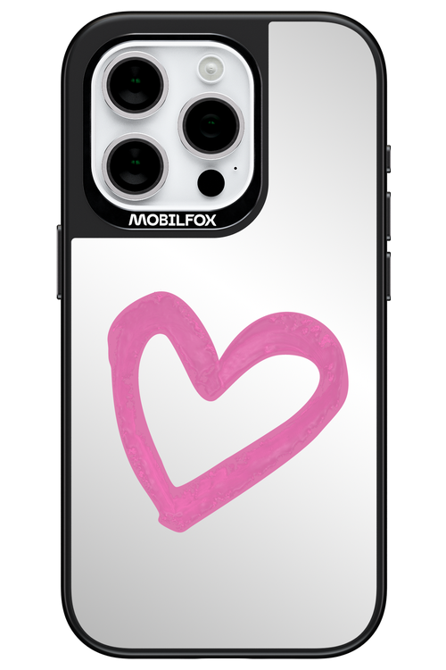 Pink Heart Mirror 2.0 - Apple iPhone 15 Pro