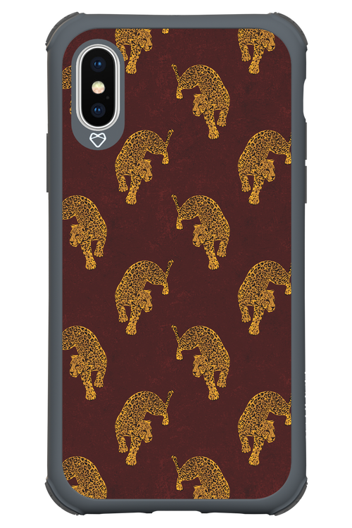 Burgundy Leopard Pattern - Apple iPhone X
