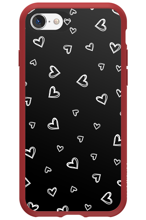Monochrome Hearts 2.0 - Apple iPhone 8