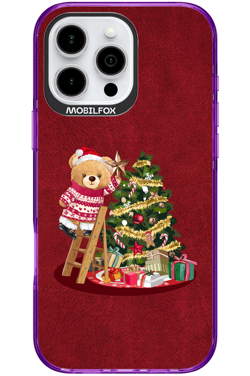 Christmas Bear (Burgundy) - Apple iPhone 16 Pro Max