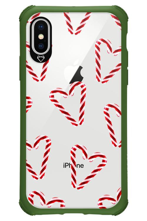 Candy Cane Hearts - Apple iPhone X