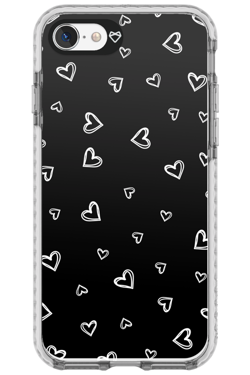 Monochrome Hearts 2.0 - Apple iPhone 8