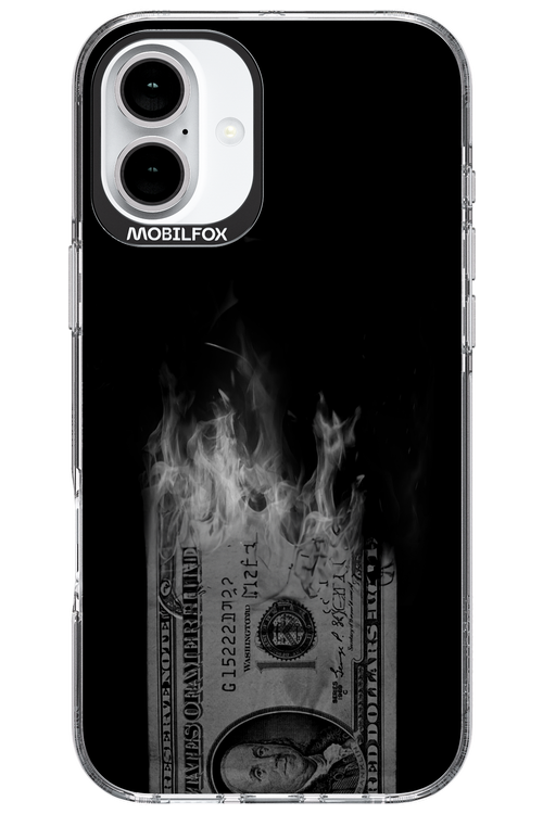 Money Burn B&W - Apple iPhone 16 Plus