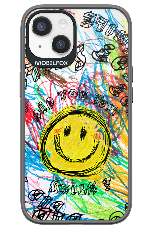 Crayon Smiley Colorful - Apple iPhone 14