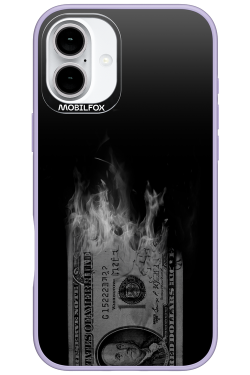 Money Burn B&W - Apple iPhone 16 Plus