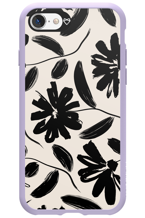 Monochrome Flowerss - Apple iPhone 8