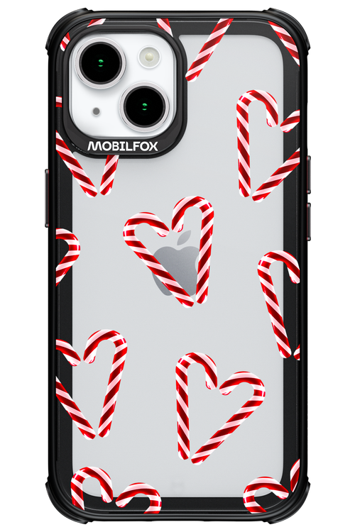 Candy Cane Hearts - Apple iPhone 15