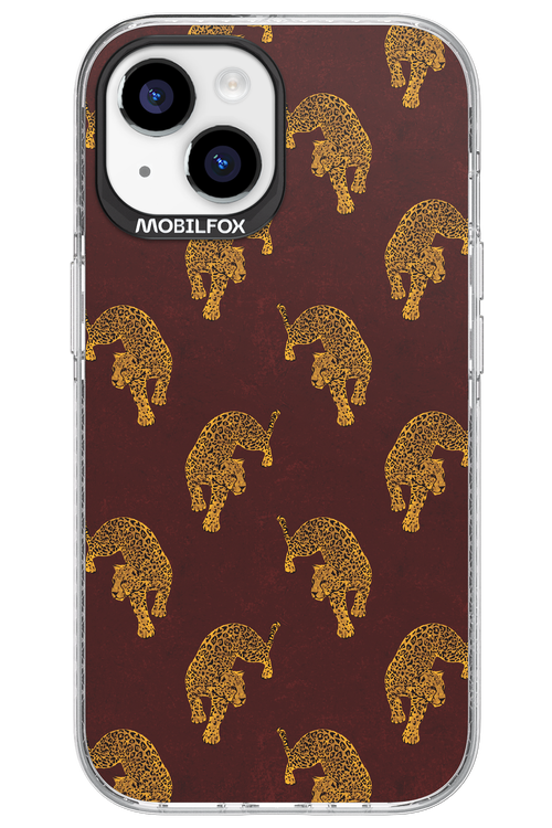 Burgundy Leopard Pattern - Apple iPhone 15