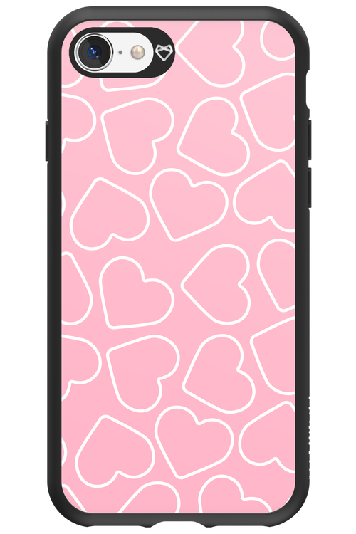 Line Heart Pink - Apple iPhone SE 2020