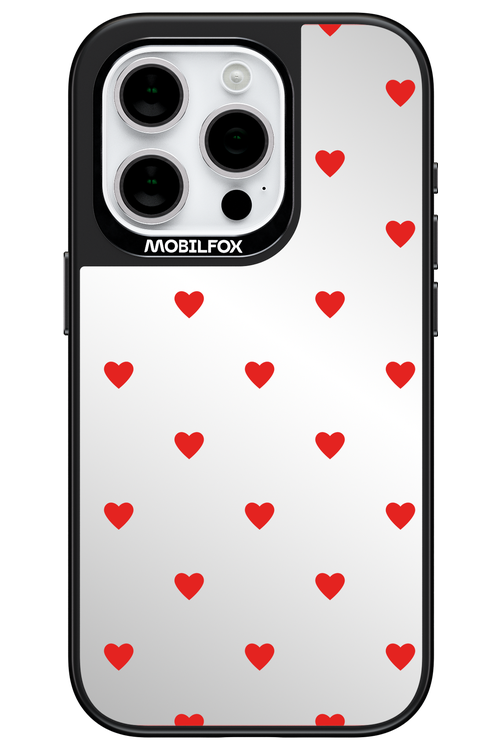 Mini Hearts Red Mirror 2.0 - Apple iPhone 15 Pro