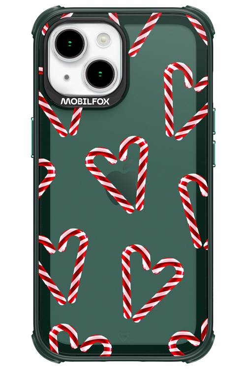 Candy Cane Hearts - Apple iPhone 15