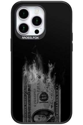 Money Burn B&W - Apple iPhone 15 Pro Max