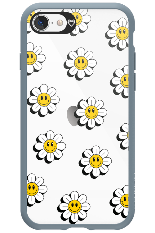 Smiley Flowers Transparent - Apple iPhone SE 2020