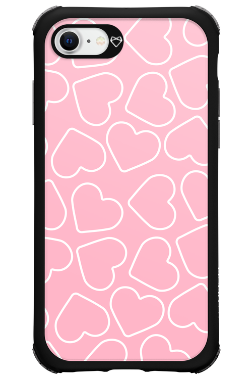 Line Heart Pink - Apple iPhone SE 2020