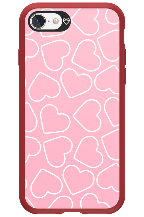 Line Heart Pink - Apple iPhone SE 2020