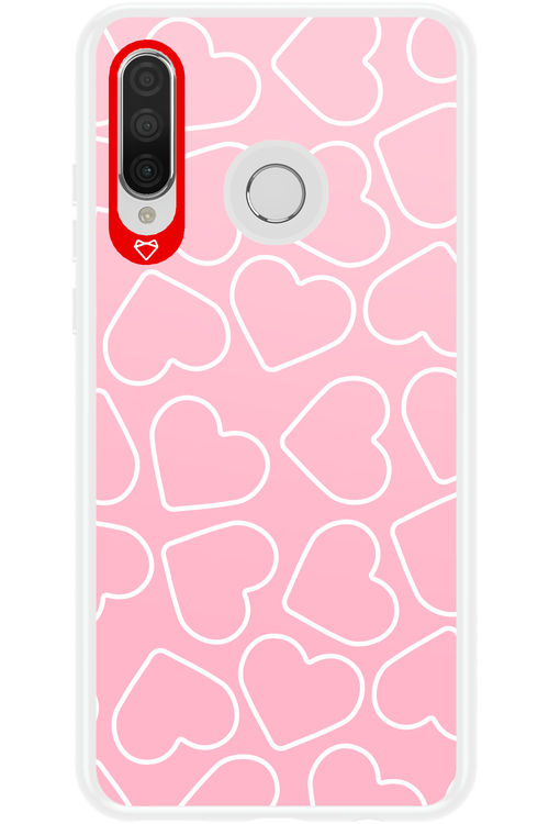 Line Heart Pink - Huawei P30 Lite