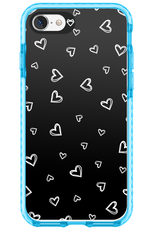 Monochrome Hearts 2.0 - Apple iPhone 8
