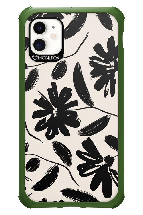 Monochrome Flowerss - Apple iPhone 11