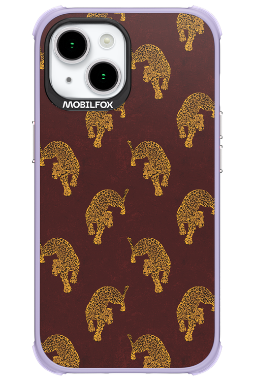 Burgundy Leopard Pattern - Apple iPhone 15