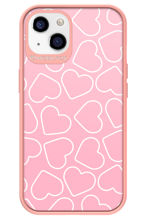 Line Heart Pink - Apple iPhone 13