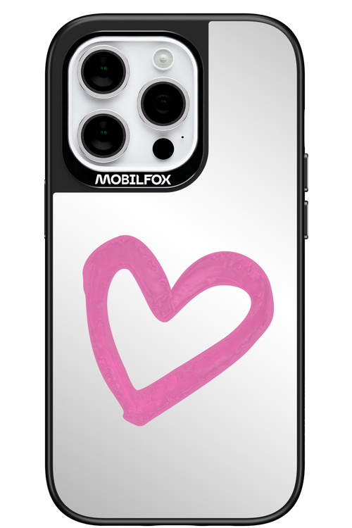 Pink Heart Mirror - Apple iPhone 14 Pro