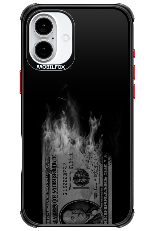 Money Burn B&W - Apple iPhone 16 Plus